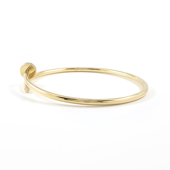 カルティエ Cartier バングル ジュスト アン クル スモールモデル SM B6066118 釘モチーフ 20ポイント ダイヤモンド 0.18ct K18YG / #18 【中古】