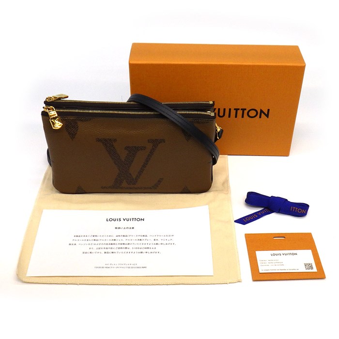 ルイ・ヴィトン Louis Vuitton ショルダーバッグ ポシェット ドゥーブル ジップ M69203 ブラウン モノグラムジャイアント リバースキャンバス モノグラムキャンバス 【中古】