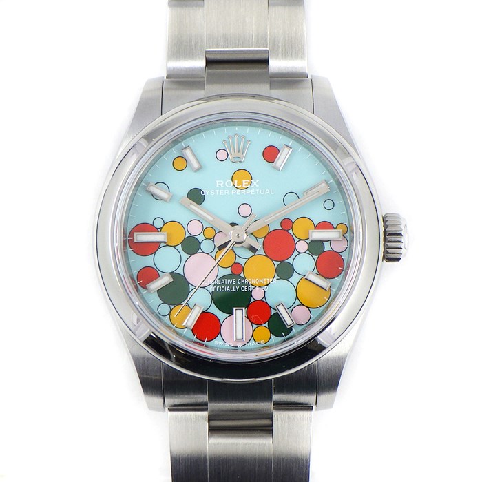ロレックス Rolex 腕時計 オイスターパーペチュアル 277200 キャンディピンク イエロー コーラルレッド グリーン ターコイズブルーセレブレーション文字盤 SS 自動巻き 【箱・保付き】