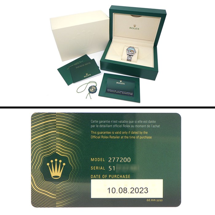 ロレックス Rolex 腕時計 オイスターパーペチュアル 277200 キャンディピンク イエロー コーラルレッド グリーン ターコイズブルーセレブレーション文字盤 SS 自動巻き 【箱・保付き】