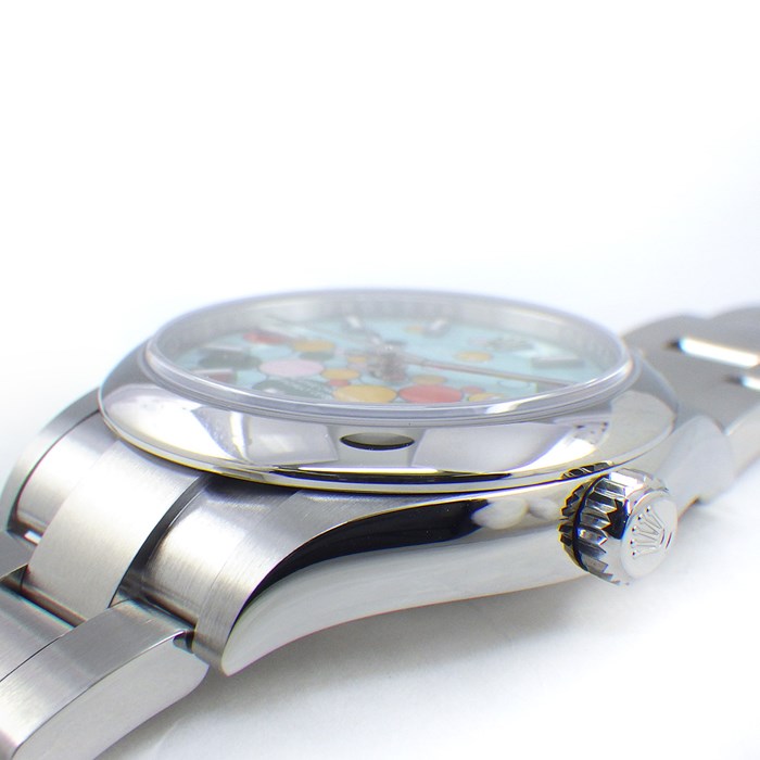 ロレックス Rolex 腕時計 オイスターパーペチュアル 277200 キャンディピンク イエロー コーラルレッド グリーン ターコイズブルーセレブレーション文字盤 SS 自動巻き 【箱・保付き】