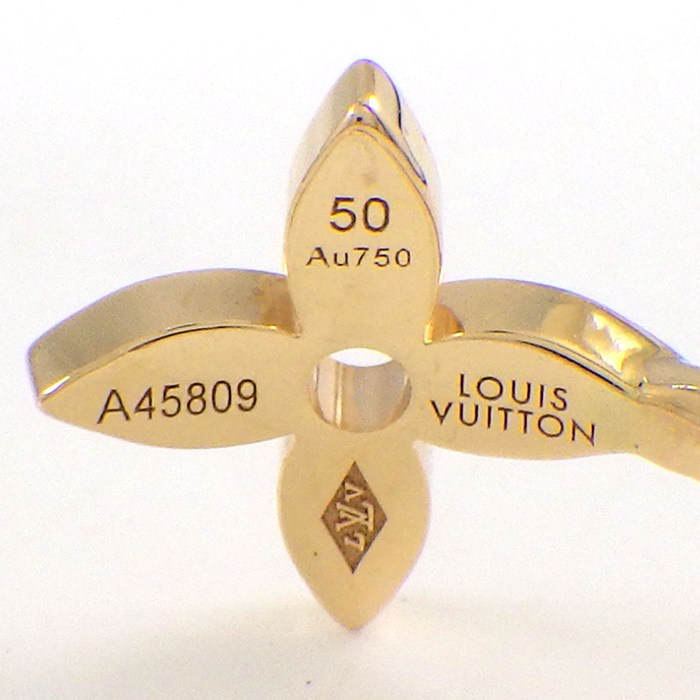 ルイ・ヴィトン LOUIS VUITTON リング バーグ モノグラム イディール ブロッサム Q9F15E 3本組 フラワー スター スリーカラー 3ポイント ダイヤモンド 計0.10ct K18PG K18WG K18YG 10号 / #50 【中古】
