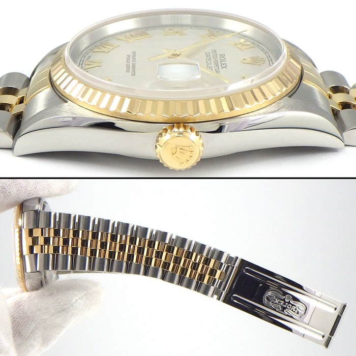 ロレックス Rolex 腕時計 デイトジャスト 16233 P番 2000年 ホワイト