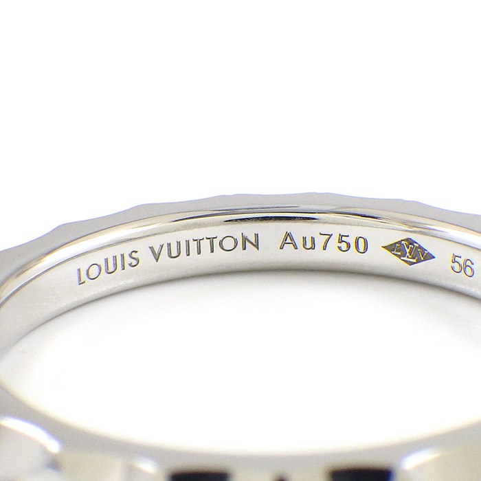 ルイ・ヴィトン LOUIS VUITTON リング アリアンス モノグラム アンフィニ Q9F95J 3ポイント プリンセスカット ダイヤモンド 計0.10ct K18WG 16号 / #56 【中古】