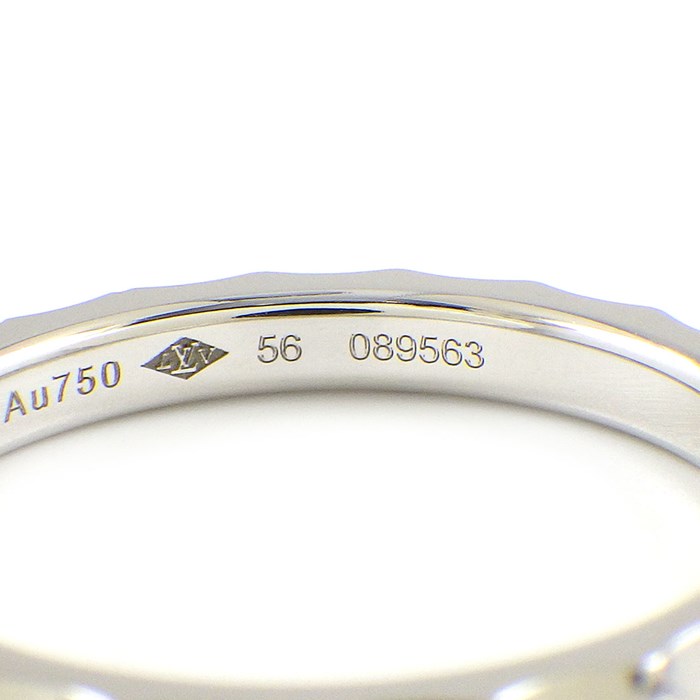 ルイ・ヴィトン LOUIS VUITTON リング アリアンス モノグラム アンフィニ Q9F95J 3ポイント プリンセスカット ダイヤモンド 計0.10ct K18WG 16号 / #56 【中古】