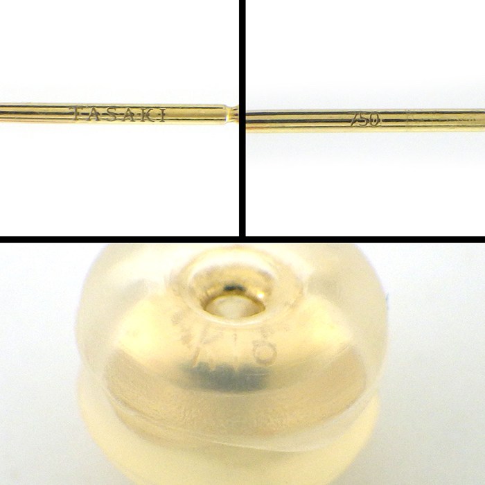 タサキ 田崎真珠 TASAKI ピアス バランス プラス E-3842 バー 5連 あこや真珠 5.5mm珠 K18YG 【箱・保付き】 【中古】