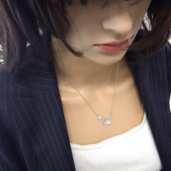 グラフ Graff GRAFF ネックレス ワイルドフラワー ダブル パヴェ RGP790 ダイヤモンド 計0.66ct K18WG 【箱・保付き】 【中古】