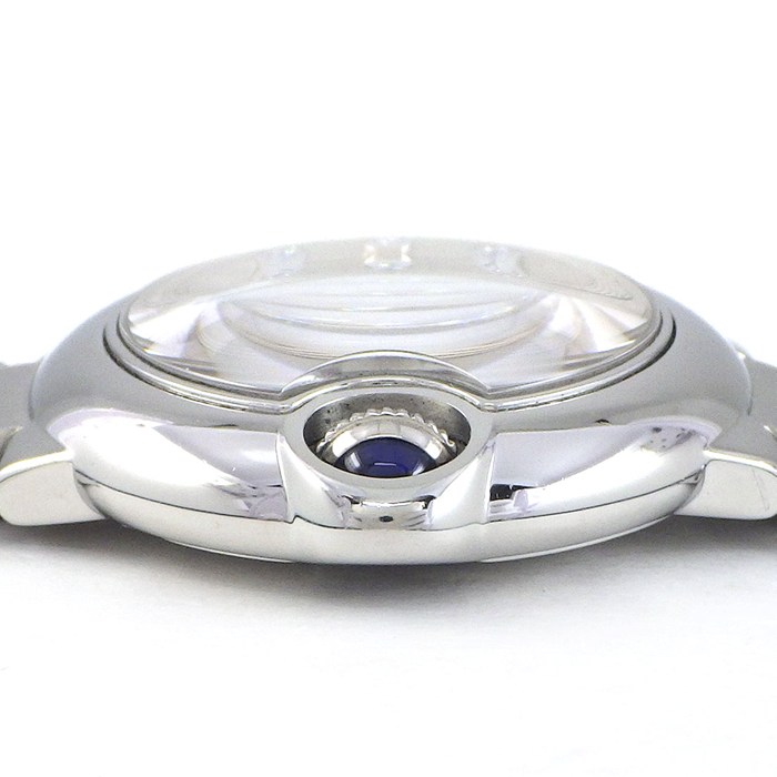 カルティエ Cartier 腕時計 バロンブルー SM WE902073 11ポイント ダイヤインデックス ギョーシェ シルバー文字盤 SS クオーツアナログ 【中古】