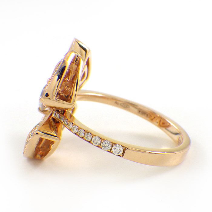 ブルガリ BVLGARI リング フィオレヴァー 355872 フラワー クローバー ハーフエタニティ ダイヤモンド 計 0.67ct K18PG 11号 / #52 【中古】
