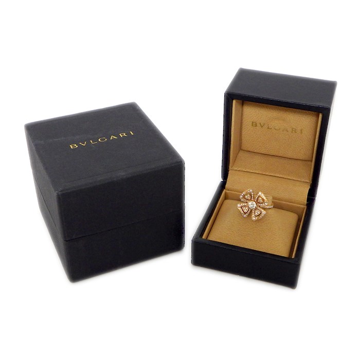 ブルガリ BVLGARI リング フィオレヴァー 355872 フラワー クローバー ハーフエタニティ ダイヤモンド 計 0.67ct K18PG 11号 / #52 【中古】