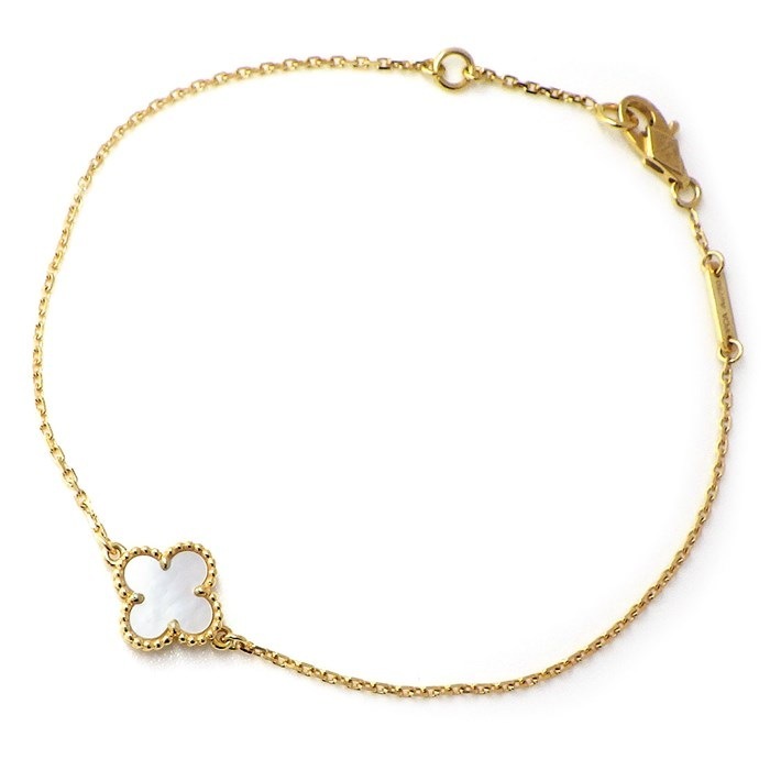 ヴァンクリーフ&アーペル Van Cleef & Arpels ブレスレット スウィートアルハンブラ マザーオブパール ホワイト シェル K18YG 白 【中古】