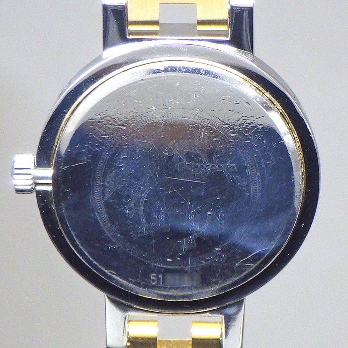 エルメス HERMES 腕時計 クリッパー デイト ホワイト文字盤 Hリンク 旧型ブレス SS GP クオーツアナログ 【中古】