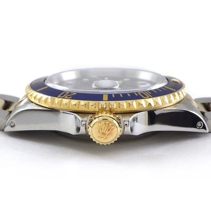 ロレックス Rolex 腕時計 サブマリーナー デイト 16613 U番 1997年製 夜光インデックス 夜光針 回転ベゼル サンレイ ブルー文字盤 K18YG SS 自動巻き 【中古】
