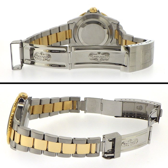 ロレックス Rolex 腕時計 サブマリーナー デイト 16613 U番 1997年製 夜光インデックス 夜光針 回転ベゼル サンレイ ブルー文字盤 K18YG SS 自動巻き 【中古】