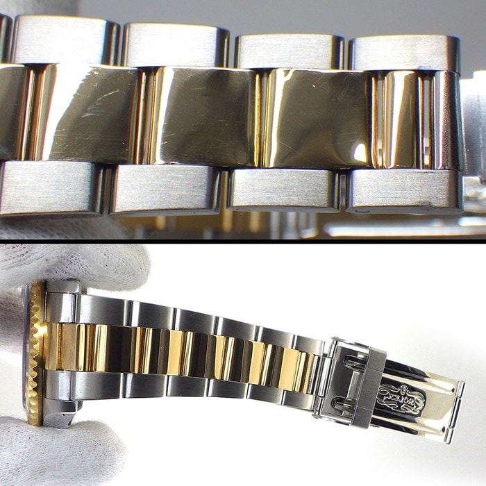ロレックス Rolex 腕時計 サブマリーナー デイト 16613 U番 1997年製 夜光インデックス 夜光針 回転ベゼル サンレイ ブルー文字盤 K18YG SS 自動巻き 【中古】