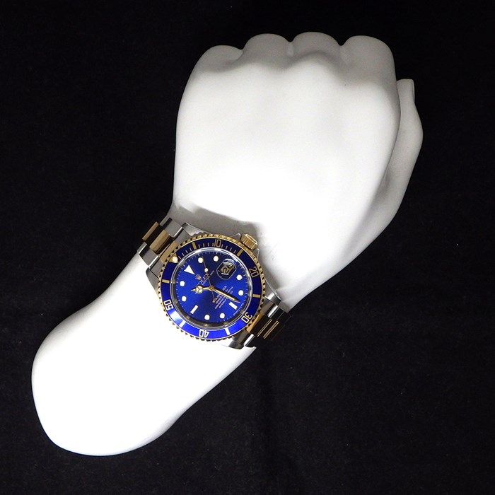 ロレックス Rolex 腕時計 サブマリーナー デイト 16613 U番 1997年製 夜光インデックス 夜光針 回転ベゼル サンレイ ブルー文字盤 K18YG SS 自動巻き 【中古】