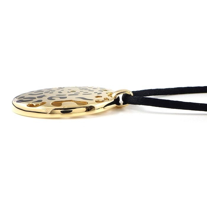 カルティエ Cartier ネックレス パンテール ペラージュ パンサー モチーフ グリーンガーネット K18YG ブラック ラッカー 黒 【中古】