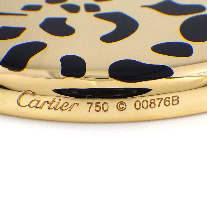 カルティエ Cartier ネックレス パンテール ペラージュ パンサー モチーフ グリーンガーネット K18YG ブラック ラッカー 黒 【中古】