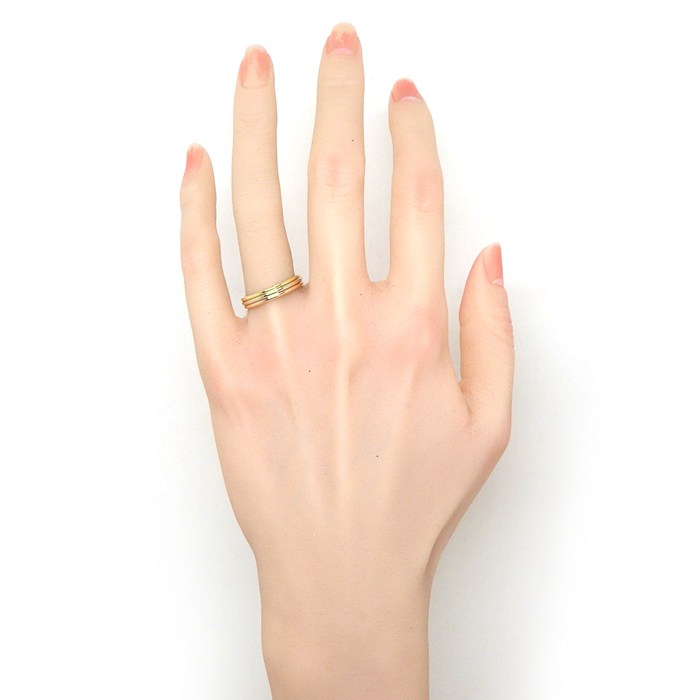 カルティエ Cartier リング ヴァンドーム トリニティ ウェディング スリーカラー K18PG K18WG K18YG 14.5号 / #55 【中古】