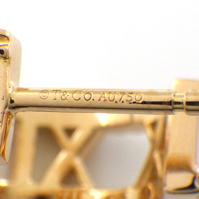 ティファニー Tiffany & Co. ピアス オープンアトラス フープ パヴェ ダイヤモンド K18PG 【中古】