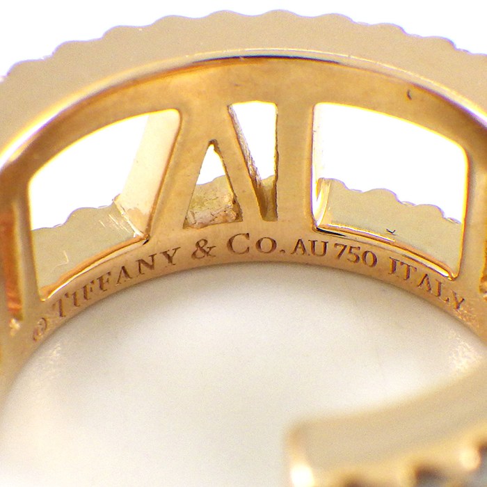 ティファニー Tiffany & Co. ピアス オープンアトラス フープ パヴェ ダイヤモンド K18PG 【中古】