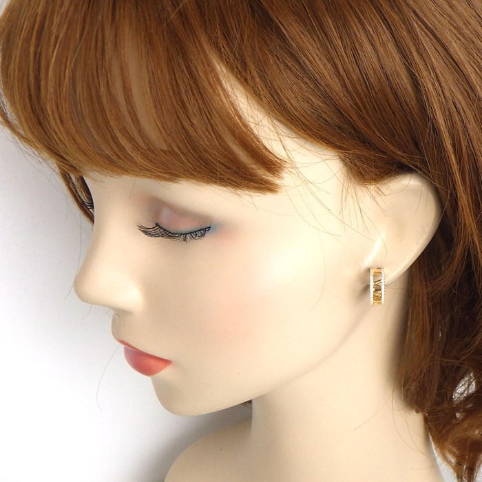 ティファニー Tiffany & Co. ピアス オープンアトラス フープ パヴェ ダイヤモンド K18PG 【中古】