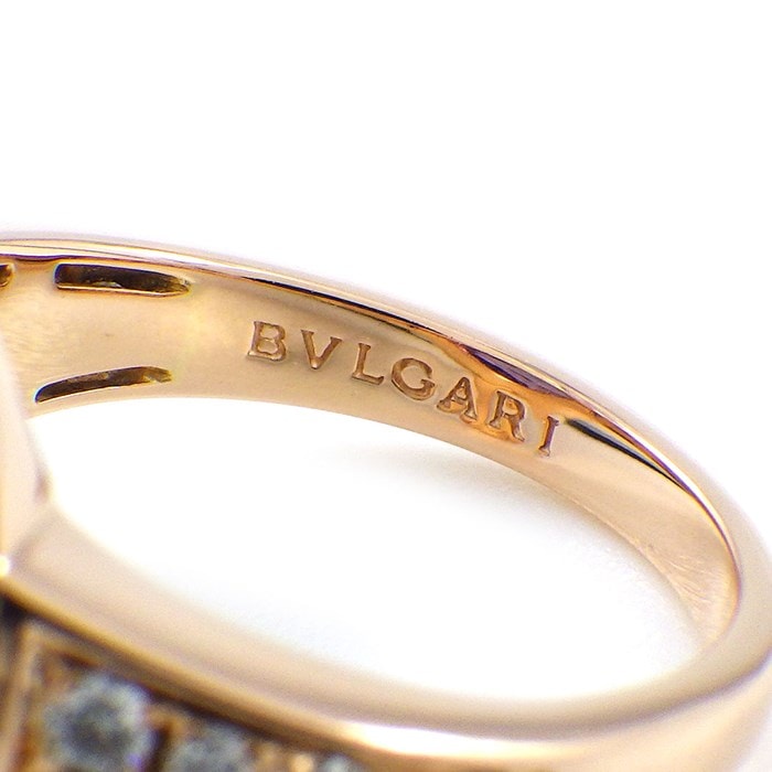 ブルガリ BVLGARI リング パレンテシ カクテル ローズカット アメジスト ダイヤモンド K18PG 11号 【中古】
