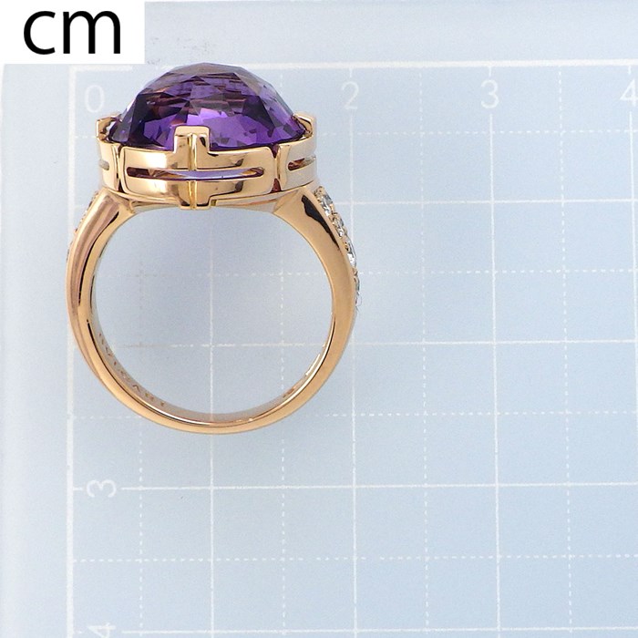 ブルガリ BVLGARI リング パレンテシ カクテル ローズカット アメジスト ダイヤモンド K18PG 11号 【中古】