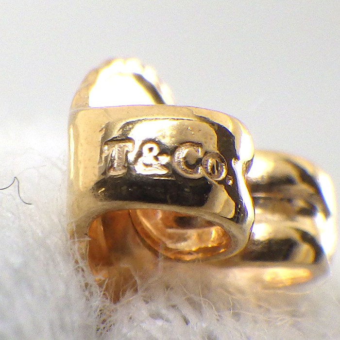 ティファニー Tiffany & Co. ピアス バイザヤード オープンハート スウィング ドロップ ダイヤモンド K18PG 【中古】
