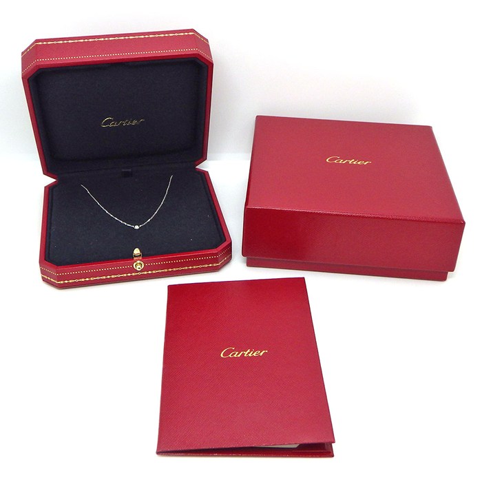 カルティエ Cartier ネックレス ダムール XS ディアマン レジェ B7224515 1ポイント ダイヤモンド 0.04ct K18WG 【箱・保付き】 【中古】