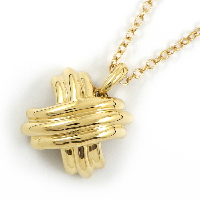 ティファニー Tiffany & Co. ネックレス シグネチャー クロス X K18YG