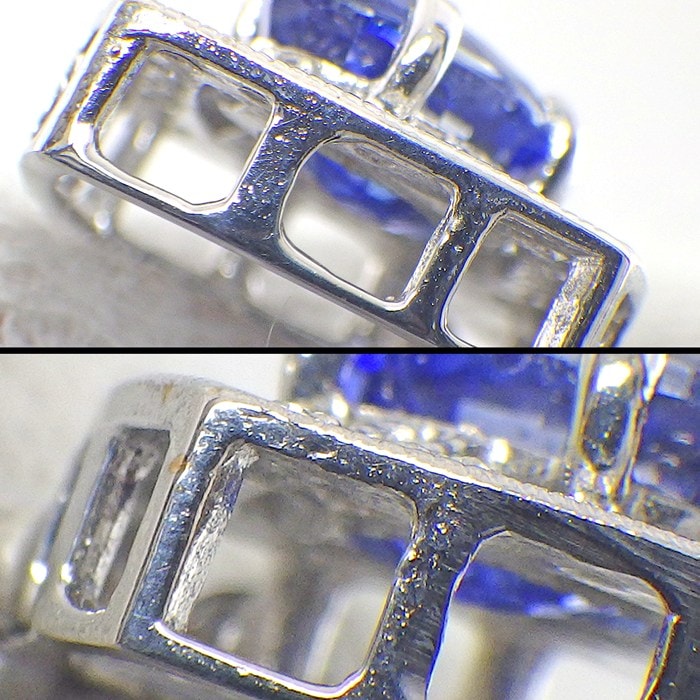 【ブルーサファイア ダイヤモンド】 ネックレス オーバルカット サファイア 計1.24ct ダイヤモンド 計0.08ct K18WG 【中古】