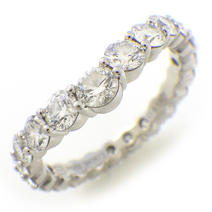 ハリーウィンストン HARRY WINSTON リング ウィンストン トゥルーリー WBDPRDVBWT Vバンド ベゼルセット フルエタニティ 22ポイント ダイヤモンド 計約1.38ct PT950 7号 【箱・保付き】 【中古】