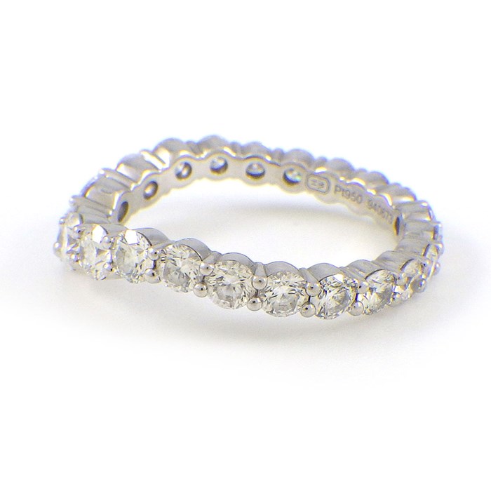 ハリーウィンストン HARRY WINSTON リング ウィンストン トゥルーリー WBDPRDVBWT Vバンド ベゼルセット フルエタニティ 22ポイント ダイヤモンド 計約1.38ct PT950 7号 【箱・保付き】 【中古】