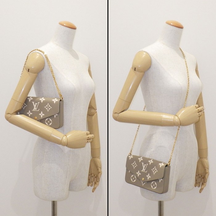 ルイ・ヴィトン LOUIS VUITTON ショルダーバッグ ポシェット フェリシー M82480 カーキ クレーム モノグラムアンプラントレザー 【中古】