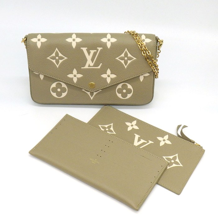 ルイ・ヴィトン LOUIS VUITTON ショルダーバッグ ポシェット フェリシー M82480 カーキ クレーム モノグラムアンプラントレザー 【中古】