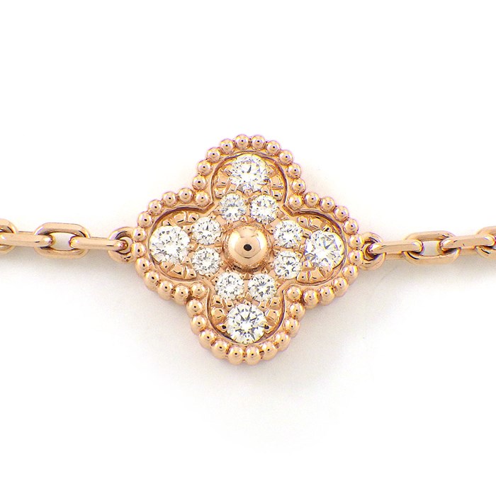 ヴァンクリーフ＆アーペル Van Cleef & Arpels ブレスレット ヴィンテージ アルハンブラ 5モチーフ VCARP2R100 24ポイント ダイヤモンド 計0.96ct グレー シェル K18PG 【箱・保付き】 【中古】