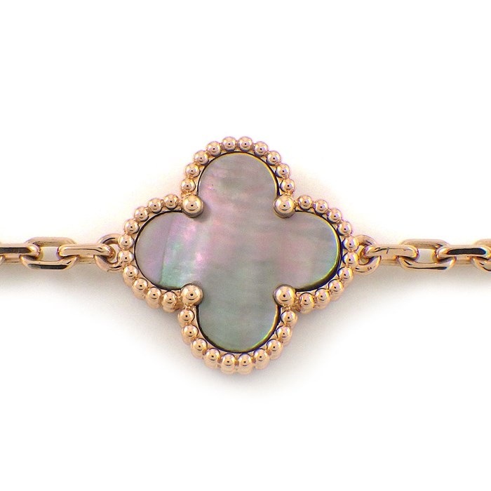 ヴァンクリーフ＆アーペル Van Cleef & Arpels ブレスレット ヴィンテージ アルハンブラ 5モチーフ VCARP2R100 24ポイント ダイヤモンド 計0.96ct グレー シェル K18PG 【箱・保付き】 【中古】