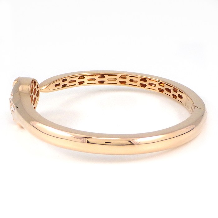 ブルガリ BVLGARI バングル セルペンティ セドゥットーリ 352819 スネークモチーフ ルベライト パヴェ ダイヤモンド 計0.30ct K18PG / #S 【箱・保付き】 【中古】