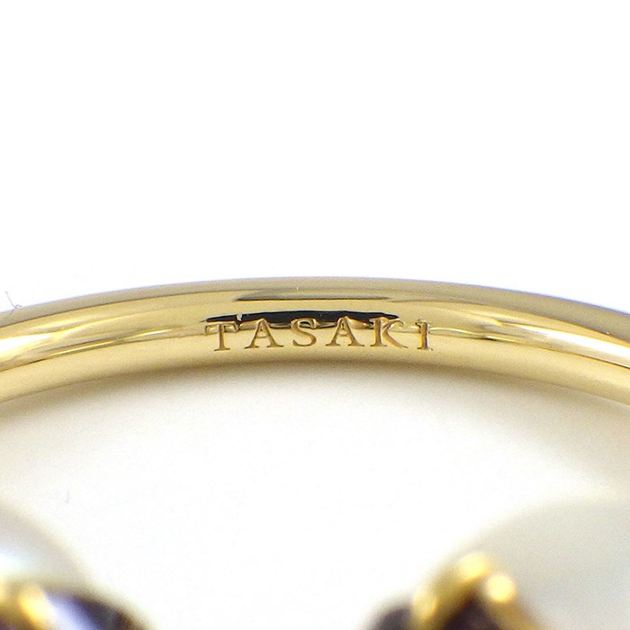 タサキ 田崎真珠 TASAKI リング リファインド リベリオン シグネチャー RPI-4401-18KYG-G ガーネット パール 8mm珠 K18YG 17号 【中古】