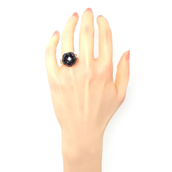 激安鑑定済み✨シャネル　カメリアブラックリングB14V Camelia 激安鑑定済み✨シャネル カメリアブラックリングB14V Camelia