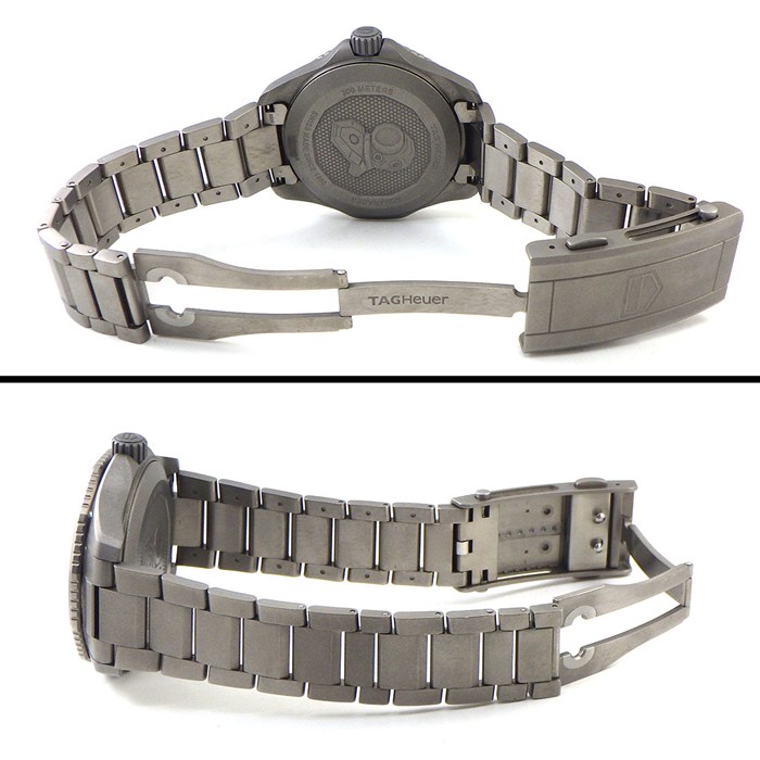 タグ・ホイヤー TAG Heuer 腕時計 アクアレーサー プロフェショナル300 WBP208B.BF0631 デイト 回転ベゼル 夜光インデックス 夜光針 ストライプ サンレイ グリーン文字盤 チタン 自動巻き 【箱・保付き】 【中古】