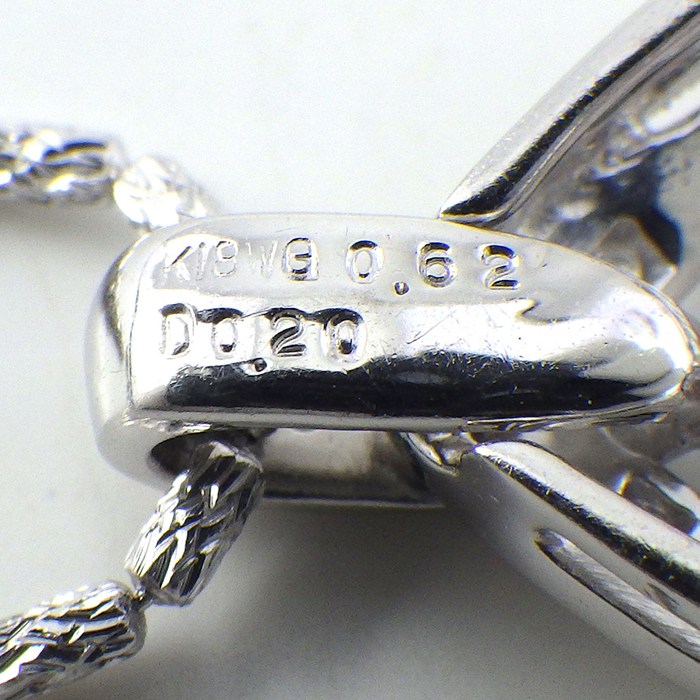 【オーバルピンクサファイア ダイヤモンド】 ネックレス 1ポイント オーバル ピンク サファイア 0.62ct ダイヤモンド 計0.20ct K18WG 【中古】