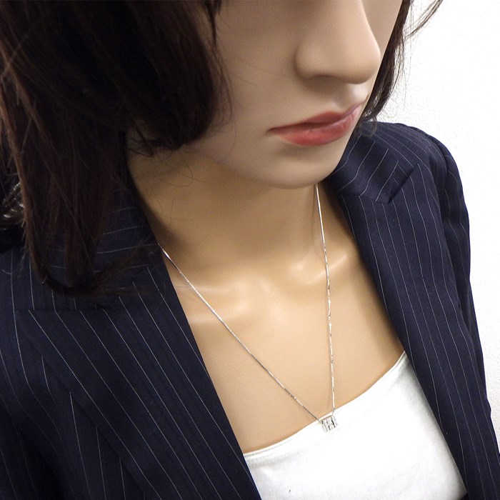 ダミアーニ DAMIANI ネックレス ベルエポック スクエア ベネチアンチェーン パヴェ ダイヤモンド K18WG 【中古】