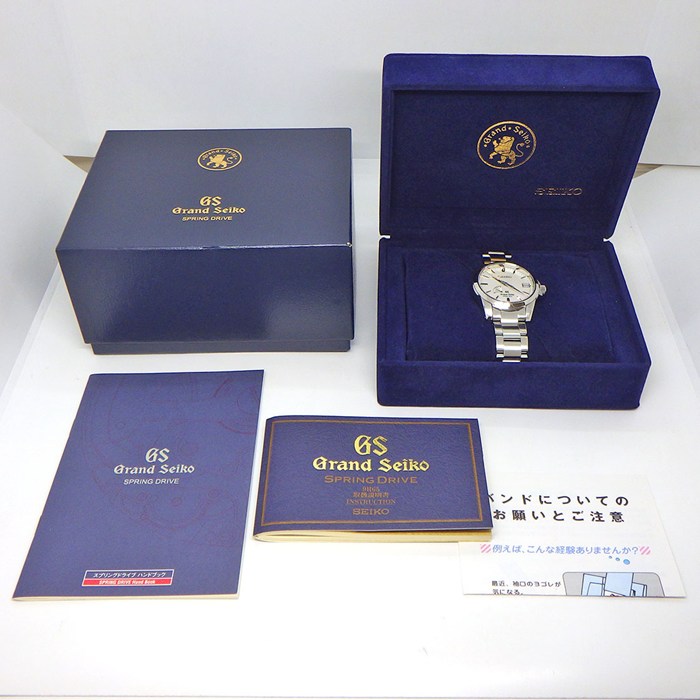 グランドセイコー Grand Seiko 腕時計 SBGA025/9R65-0AG1 ホワイト文字盤 デイト パワーリザーブ表示 SS スプリングドライブ 【中古】