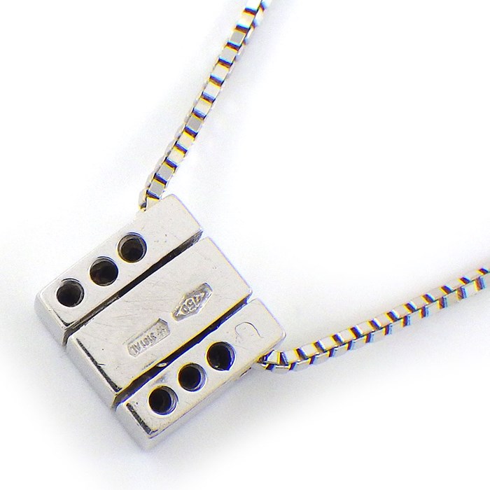 ダミアーニ DAMIANI ネックレス ベルエポック スクエア ベネチアンチェーン パヴェ ダイヤモンド K18WG 【中古】