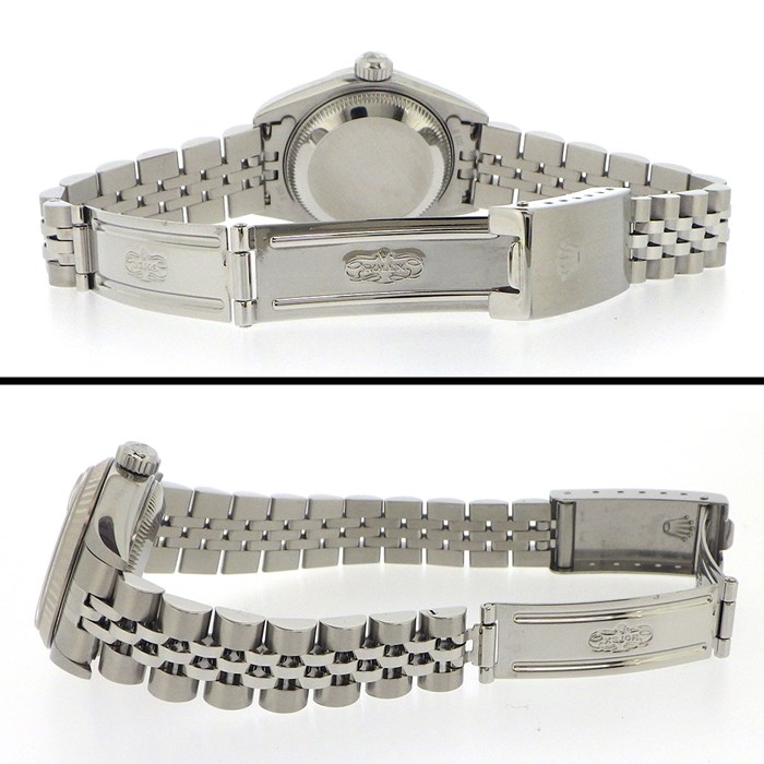 ロレックス Rolex 腕時計 デイトジャスト 79174 フルーテッドベゼル ブラック文字盤 ジュビリーブレス SS K18WG 自動巻き 【中古】