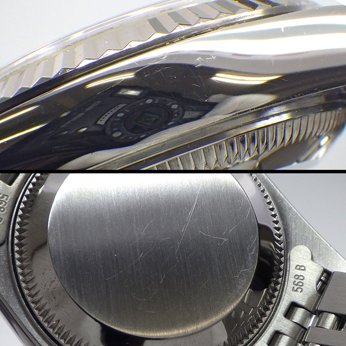 ロレックス Rolex 腕時計 デイトジャスト 79174 フルーテッドベゼル ブラック文字盤 ジュビリーブレス SS K18WG 自動巻き 【中古】