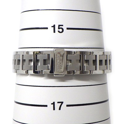 エルメス HERMES 腕時計 クリッパー CL4.210 デイト サンレイ グレー文字盤 Hリンクブレス SS クオーツアナログ 【中古】