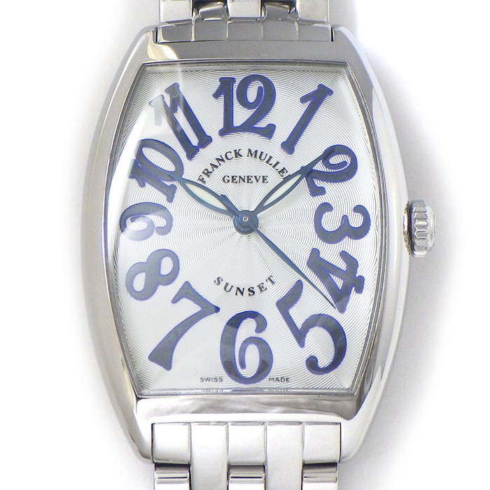 フランクミュラー FRANCK MULLER 腕時計 トノーカーベックス サンセット 2852SC シルバーギョーシェ文字盤 夜光針 SS 自動巻き 【中古】